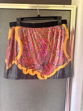 Chelsea & Violet Pink, Yellow & Black Sequined Mini Skirt